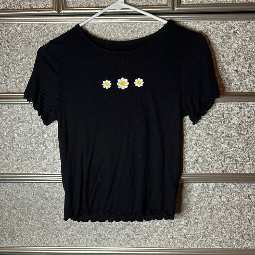 Cropped Flower Shirt